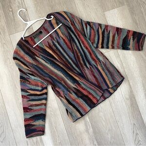 Peruvian Connection Cardigan pima cotton kaffe fassett tundra womens small funky